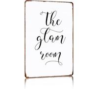 Chic Dressing Room Sign The Glam Room Metal Wall-Art for Walk In Closet Bedroom 8 X 12 in