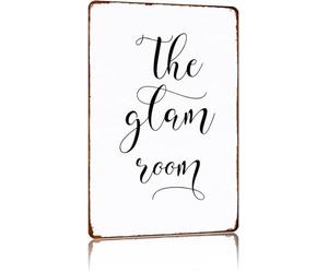 Chic Dressing Room Sign The Glam Room Metal Wall-Art for Walk In Closet Bedroom 8 X 12 in