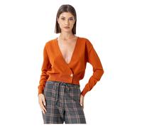 Chic Dropped Neck Cardigan - female - Kocca - Cardigans - Orange - L - Knitwear L