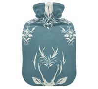 Chic Elk Face Water Bottle for Hot Water with Soft Cover, 2L Hotwater Bag for Tummy Warmer