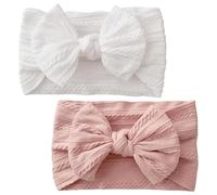 Chic Fabric Bow Headband - Soft Newborn Baby Girl Bows, Darling Headbands for Girls, 3pcs Set, Nylon Elastic, Toddler Hair Accessories