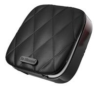 Chic Faux Leather Texture Pill Box with Mirror - Elegant 4 Compartment Travel Pill Organizer for Women, Waterproof Compact Pill Case, Portable Medicine Vitamin Container, BPA-Free (Classic Black)