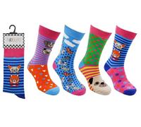 Chic Femme Ladies 4 Pair Pack Funny Novelty Jolly Dress Socks, Women's Casual Colorful Combed Cotton Socks, UK Size 4-8 (UK, Numeric, 4, 8, Regular, Regular, Cats & Dogs)