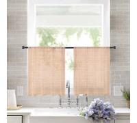 Chic ge Sheer Curtains 45" Long 2 Panels Set for Living Room Bedroom & Dining Room Light Filtering Drapes with Abstract Texture Farmhouse Aesthetic Window Treatments