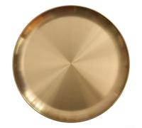 Chic Gold Round Tray, Perfect for Jewelry and Cosmetic Organization on Desktops (14cm)