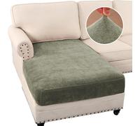 Chic Green Stretch Chenille Sofa Cush Covers Non Slip Seat Covers for Corner Sofas & Chaise Loun Perfect Home Decor Upgrade