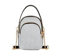 Chic Grey Blur Texture Single Shoulder Handbag Women Chain Strap Cell Phone Purse Floral Print Crossbody Clutch Zipper Tote, 5.9" × 8.3" × 3.1"