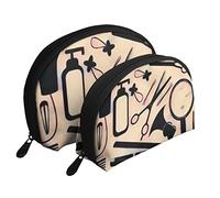 Chic Hair Stylist Pattern Cosmetic Bag, Travel Clutch Bag for Women and Girls