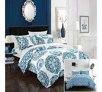 Chic Home 2 Piece Set, Microfiber, Blue, Duvet-Twin