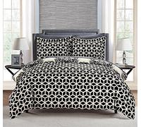 Chic Home Black Reversible Bed in a Bag Duvet Cover Set, Twin Size (2 Piece), Ibiza - Medallion Boho Pattern Microfiber Bedding with Geometric Printed Backing - Duvet & Pillow Sham