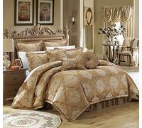 Chic Home Comforter Set and Pillows Ensemble, Gold, Queen