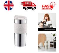 Chic Insulated Travel Mug - Off White, 0.35L Capacity for Hot & Cold Drinks
