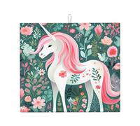 Chic Kitchen Dish Drying Mat - Unique Customized Patterns, Polyester Material, Absorbent and Non-Slip, Perfect for Countertops and Sinks MagicalUnicornBloomâ€‹