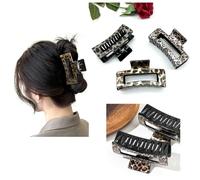 CHIC LEOPARD Hair Claw Clips - Claw Ties, Ponytail Bobbles, Hair Bands, 8.5cm Large Claw Clips (3 Leopard Claws)