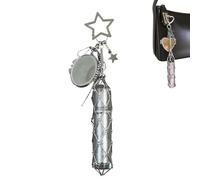 Chic Lip Gloss Holder with Mirror, Atlo-das Lipstick Holder Stainless, 2-in-1 Lipstick Holders for Purse, Small Bling Crystal Lipsticks Storage Bag Key Chain, for Bag Purse (1*Star)