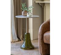 Chic Living Bilbao Glass & Marble Side Table White