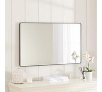 Chic Medium Rectangular Wall Mirror 100cm x 60cm | Black Metal Frame | Vertical or Horizontal Wall Mountable | Mirrored Safety Glass | Modern Industrial | Hallway, Bedroom, Living, Dining Room