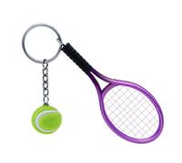 Chic Mini Tennis Racket Keychain Key Ring Cute Sports Charm Tennis Ball Key Chain Car Bag Pendant Keyring