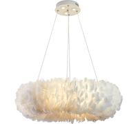 Chic Modern Adjustable Chandelier | Nordic Round White Pendant Light for Kitchen Island, Dining Room & Living Room - Romantic Contemporary Lighting Fixture