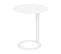 Chic Modern C-Shaped Gold Accent Table - Stylish White Sofa Side Table & Space-Saving Nightstand for Living Room & Bedroom Decor (18.9" W × 22" H) - Elegant Home Furniture