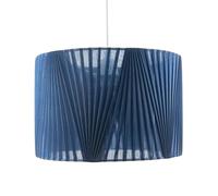 Happy Homewares Modern Midnight Blue Voile Fabric Organza Tapered Pendant Lamp Shade