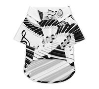 Chic Music Piano Keyboard Note Hawaii Shirt Print Dog Clothes T-Shirt Beach for Puppy Cat 2XL