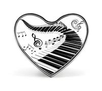 Chic Music Piano Keyboard Note Lapel Pin Heart Fashion Pin Brooch Badge Pins Jewelry for Coat Suit Dress Accessories