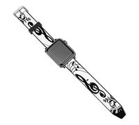 Chic Music Piano Keyboard Note Printed Band Replacement Watch Strap | PU Leather Wristband Compatible for Apple Watch