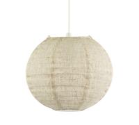 Chic Natural Linen Fabric Oatmeal Spherical Pendant Lighting Shade Happy Homewares Taupe 10 inches
