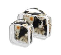 Chic Norwegian Personalized Cat White 2 Pack Clear Hanging Toiletry Bags TSA Approved Transparent Makeup Bag Organizer Men’s Shaving kit