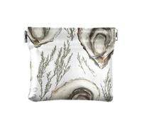 Chic Oyster White PU Leather Small Coin Purse Unique Clasp Wallet Card Holder for Men Women Travel, Chic Oyster White, 4.33"(L) x 3.74"(W) x 0.39"(H), Classic