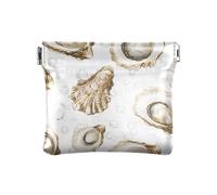 Chic Oyster Women's Leather Coin Purse Wallet Portable Mini Cosmetic Case for Women Boys Girls, Chic Oyster, 4.33"(L) x 3.74"(W) x 0.39"(H), Classic
