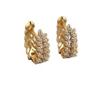 Chic Pave Crystal Zircon Genuine 925 Sterling Silver Leaf Branch Stud Earrings For Women Wedding Jewelry Gift