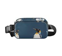 Chic Penguin Blue Cute Waist Bag Fanny Pack for Women Men Teenagers Small Bum Belt Bag with Adjustable Strap for Travel Running Hiking, Chic Penguin Blue, One Size