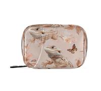 Chic Pink Gold Bearded Dragon Medicine Bags with Removable Compartments Portable Travel Bag for Handbag