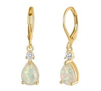 Chic Plated Color Tear Drop Earring Add Bohemian Touch To Outfit Alloy Fire Opals Dangle Earrings With Stone Fashionable Golden
