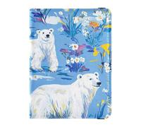 Chic Polar Bear Blue Sky Passport and Vaccine Card Wallet Combo Vaccine Card Holder Cover Combo Ultra Slim