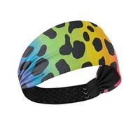 Chic Rainbow Leopard Print Cooling sweat bands headbands for women Elastic hairbands for women's hair for basketball Daily use Cycling accesorios para el cabello de mujeres