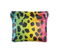 Chic Rainbow Leopard Print PU Leather Small Coin Unique Change Wallet for Women Girls, chic rainbow leopard print, Decoration