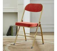 Chic Retro Corduroy Folding ChairsPortable Padded Steel e Stool for Home Office Wedding Par Red Fabric & d Accent Design