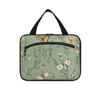 Chic Rosemary Sage Green Wild Hanging Travel Size toiletries for Men with Hook, Designer Foldable Waterproof Cosmetic Bag for Trip Essentials Trip Bolsa de maquillaje para Mujer L