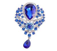 Chic Shining Alloy Glass Jewelry Brooch Flower Design Decorative Pin for Women