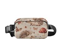 Chic Sika Deer Fashionable Crossbody Bag Waist Packs for Men Large Capacity Belt Bag with Adjustable Strap for Cycling, Cartoon Hedgehog Terracotta, One Size