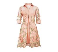 CHIC STAR Womens 3D Embroidery 2Pcs Dress, Pink, S