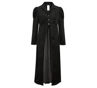 CHIC STAR Womens Corduroy Duster Jacket, Black, XL