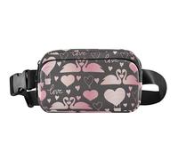 Chic Swan Love Pink Waterproof Women Fanny Packs Belt Bag Hip Pouch Print Crossbody Waist Purse, Chic Swan Love Pink, 8 x 5.3 x 2.3 inch, Funny Cute, Chic Swan Love Pink, 8 x 5.3 x 2.3 inch, Funny