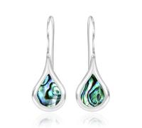 Chic Teardrop w/Abalone Shell Inlay .925 Sterling Silver Dangle Earring