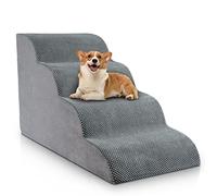 Chic Threads Dog Stairs for High Beds, 4-Step Dog Steps for Couch, Pet Stairs for Small Dogs and Cats, Non-Slip, Stable Indoor Dog Steps for high Bed