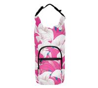 Chic Vintage Calla Lily Hot Pink and White Water Bottle Shoulder Carrier Stylish Insulated Water Bottle Holder Water Bottle Holder for Hiking,Fits 20 oz, 24 oz, 32 oz,40 oz Bottles