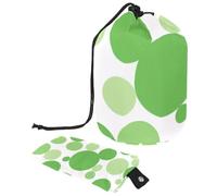 Chic Waterproof Drawstring Barrel Makeup Bag for Women, Perfect for Organizing and Protecting Beauty Essentials, Green Circular Geometric